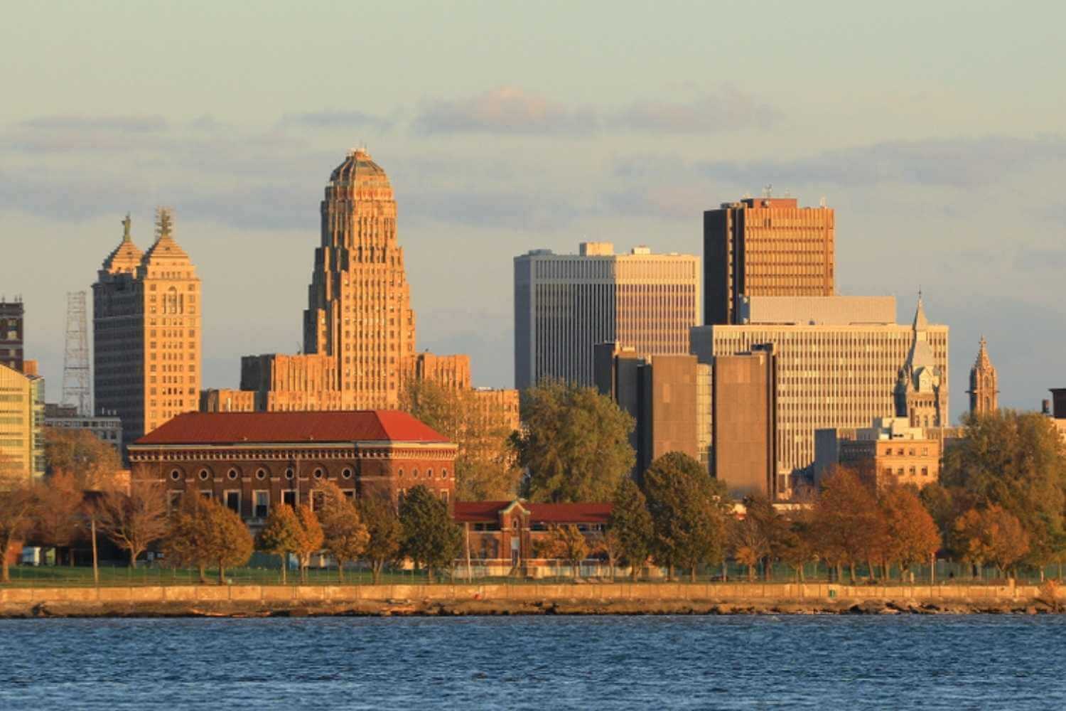 Buffalo NY Skyline With River