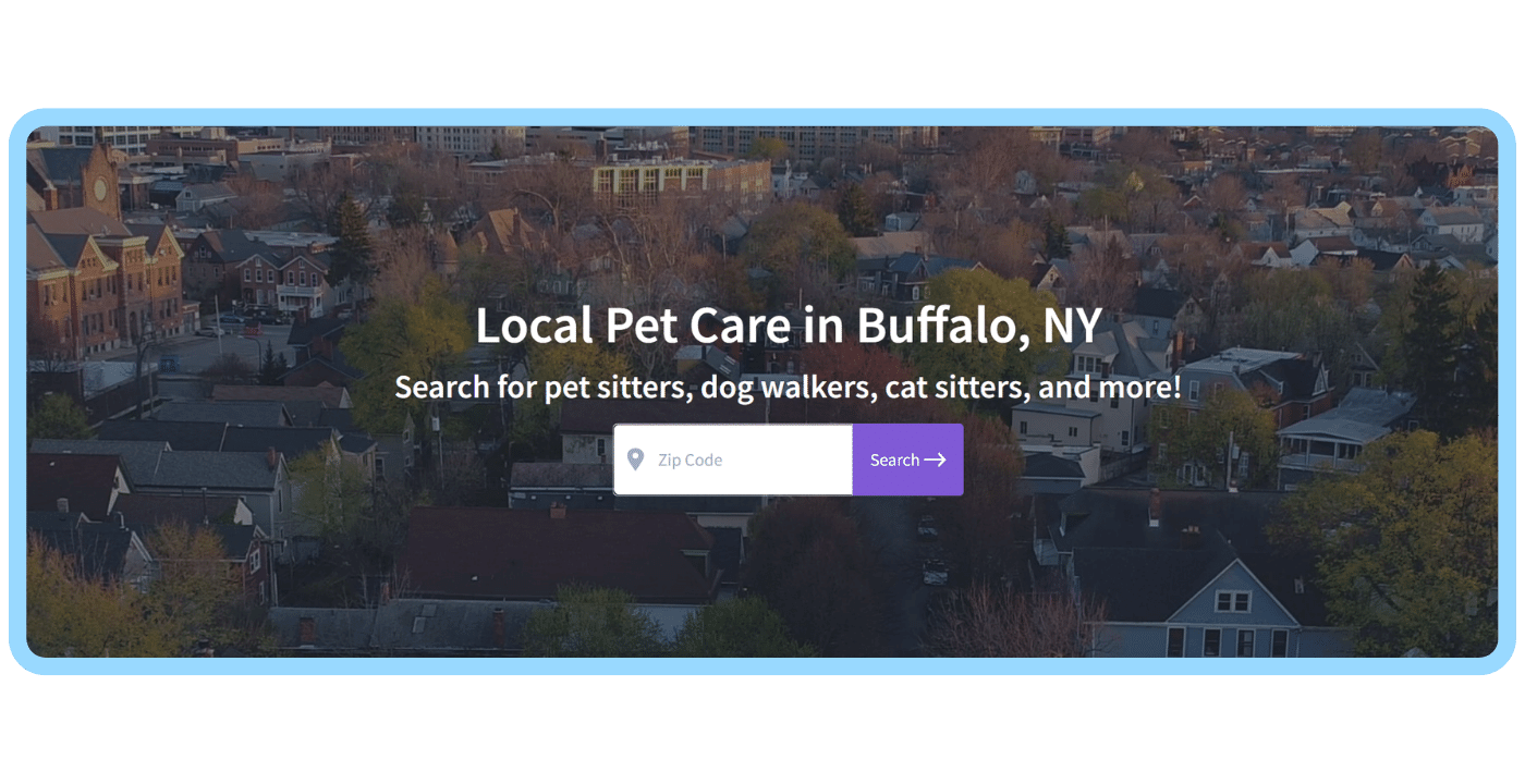 Find Local Pet Care CTA Search Buffalo NY