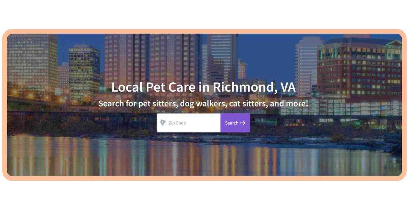 Find Local Pet Care CTA Search in Richmond VA