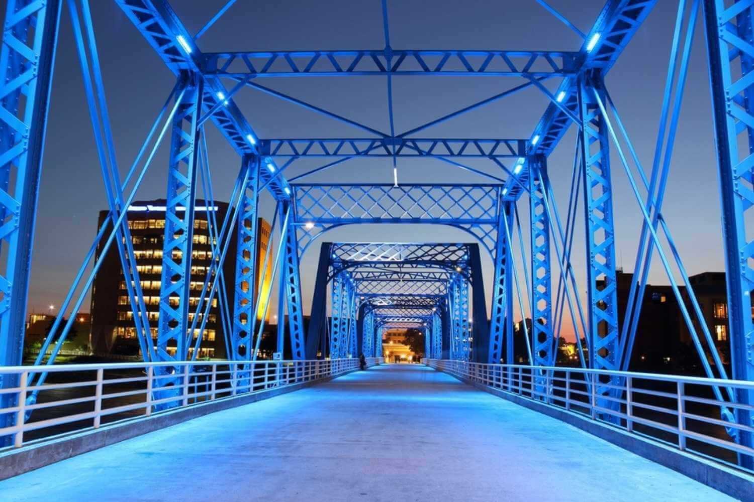 Grand Rapids MI Bridge at Night