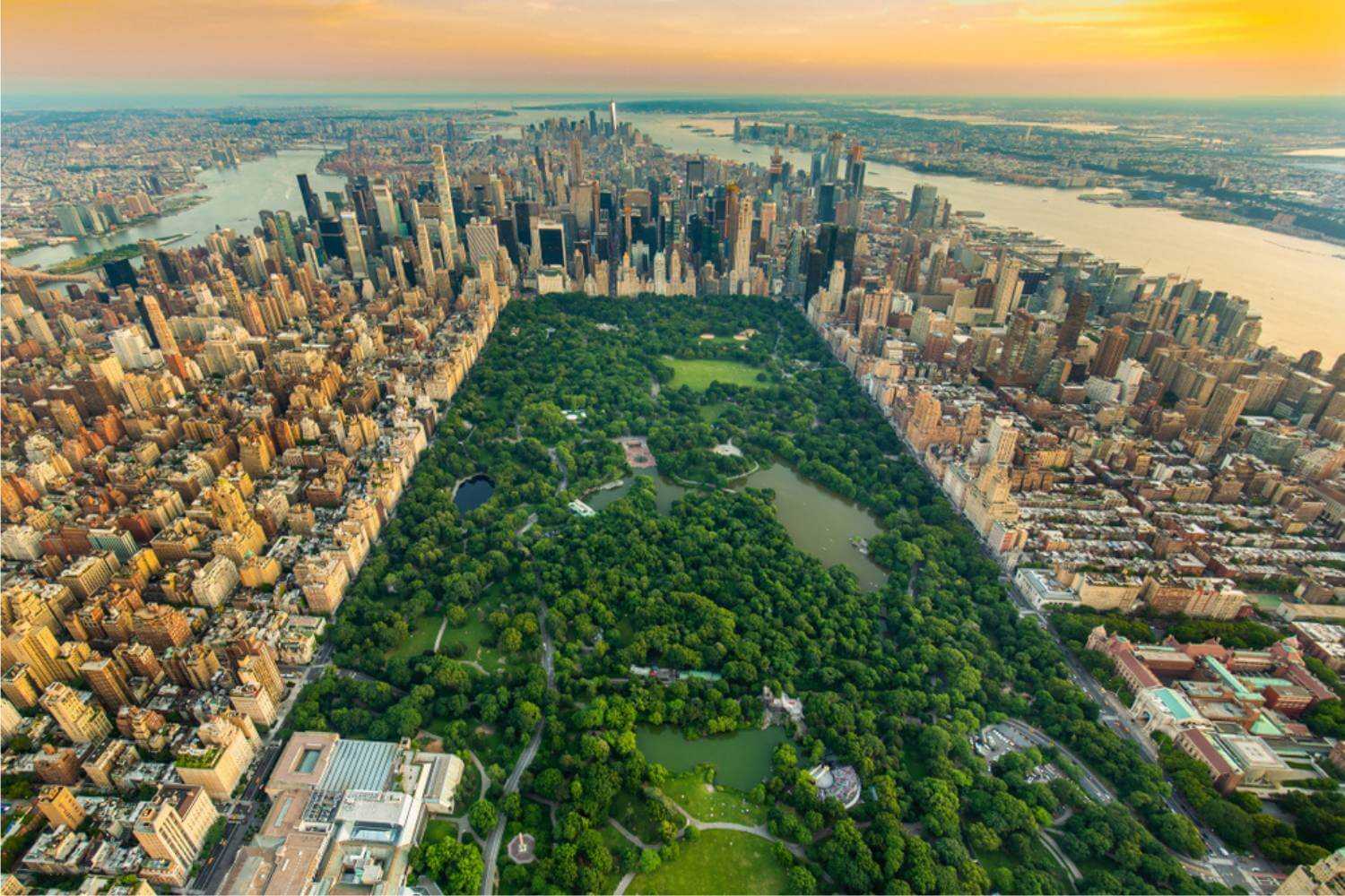 Manhattan NY Central Park from Sky